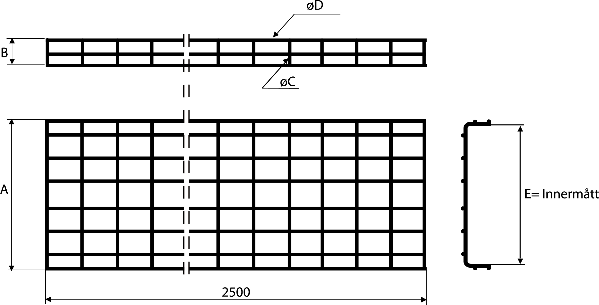 Mesh Tray 422 60 5 6 L 2 5m SS316L Wibe Group